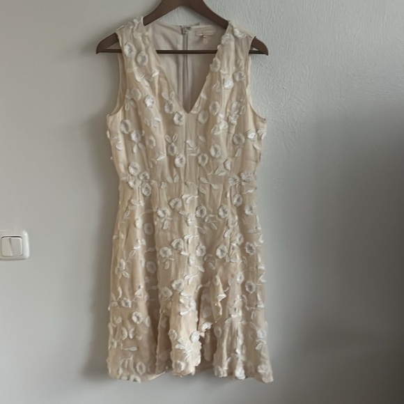 Rebecca Taylor Nicola Linen Fit & Flare Dress Sz 4 - Picture 3 of 13